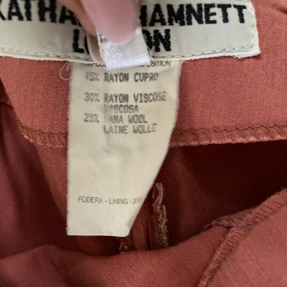 Katharine Hamnett London High Rise Ankle Pants Wool Blend Made in Italy - Picture 7 of 10